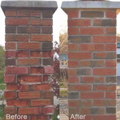 Chimney repointing work in progress